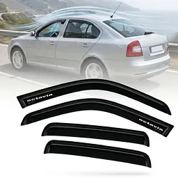 Дефлектори вікон вітровики Skoda Octavia A5 Liftback 2004-2013 Скотч 3M Voron Glass