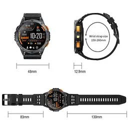Розумний смарт годинник Smart GPS Max з компасом 2 ремінці (Чорний) - мініатюра 8