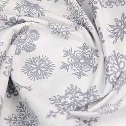 Простирадло Cosas на резинці 90х200х25 snowflakes, срібло (SnowflakesGrey_90x200x25) - мініатюра 5