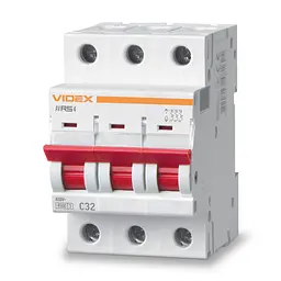 Автоматичний вимикач RS4 3п 32А С 4,5кА VIDEX RESIST VIDEX (26534-000) - мініатюра 1