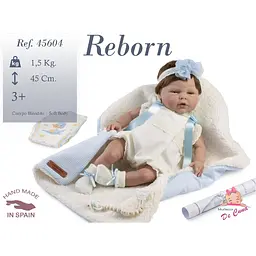Лялька Reborn Munecas De Cuna Magdalena з блакитною пов'язкою 45 см (45604)