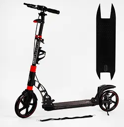 Самокат Best Scooter 49х14х93-103 см Чорно-червоний 000231377 - мініатюра 2