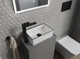Умивальник Mexen Nadia 36 white black Edge накладний MEX-21613607, Білий - мініатюра 2