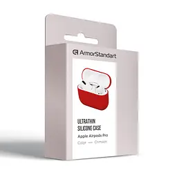 Силіконовий чохол для навушників Apple AirPods Pro, Ultrathin Silicone Case, червоний, захисний чохол, ультратонкий і легкий, захист від подряпин і пилу, м"який силікон, ArmorStandart (ARM55964) - мініатюра 3
