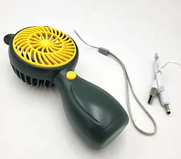 Вентилятор акумуляторний міні з ручкою USB діаметр 6см висота 13см Handy Mini Fan JX-998 зелений - мініатюра 3