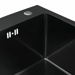 Кухонна мийка Platinum Handmade PVD 45x45 чорна (сифон крулий 3.0/0.8) - мініатюра 3