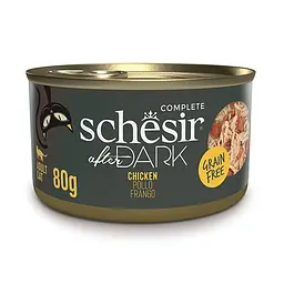 Повнораціонний беззерновий вологий корм для котів Schesir After Dark Chicken Шезір курка в бульйоні натуральні консерви банка 80 г (212016)