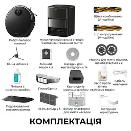 Робот пилосос MOVA V50 Ultra Complete Black EUA - мініатюра 3