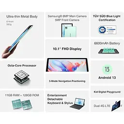 Планшет Doogee T10S 10.1" FHD /6GB/128GB/ T606 6600mAh/ 8+5Мп / LTE / Metal Blue - мініатюра 6
