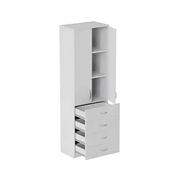Шафа Анжело Ferrum-decor на 3 полиць з 2 дверима та 4 ящики 1900x600x380 ДСП Біла 16 мм (FRD-104989)