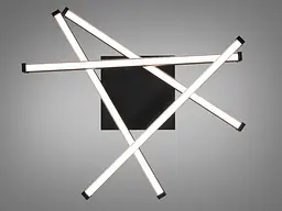 Сучасна стельова LED люстра для вітальні Diasha 2535BK чорна 56 W з пультом диммер 63 см 8-16 м2 - мініатюра 2
