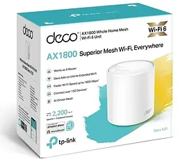 TP-Link Маршрутизатор DECO X20 1PK AX1800 1xGE LAN 1xGE WAN MU-MIMO OFDMA MESH - мініатюра 9