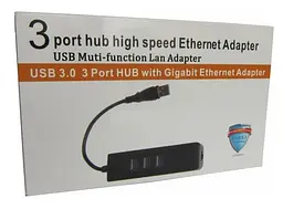 USB-Хаб Dynamode USB 3.0 - RJ45 Gigabit Lan с 3-х портовим хабом USB 3.0 (USB3.0-Type-A-RJ45-HUB3) - мініатюра 3