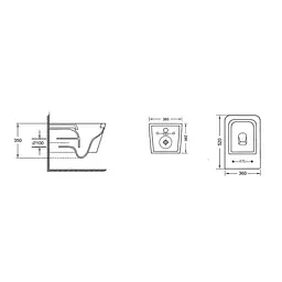 Унітаз підвісний Qtap Crow безобідковий з сидінням Slim Soft Close QT05335170W, Білий - мініатюра 2