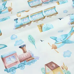 Пелюшки фланелеві Cosas Trains 100х120 см (FlannelDiapers_TrainsAirplanesMint_100x120) - мініатюра 4