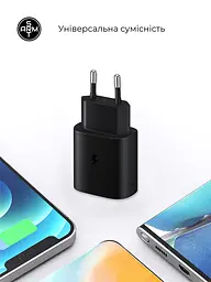 Зарядний пристрій ArmorStandart AR-TA800 USB-C 25W Black з кабелем USB-C to USB-C (ARM77720) - мініатюра 2