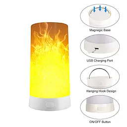 Світильник світлодіодний з ефектом полум'я Led Flame Light лампа-нічник на батарейках з пультом (ST) - мініатюра 6