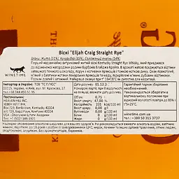 Віскі Elijah Craig Kentucky Straight Rye Whiskey 47% 0.75 л - мініатюра 5