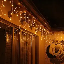 Гірлянда вулична Starlight бахрома біле/жовте світло Flash 75 LED 2x0.7 м (57267) - мініатюра 8