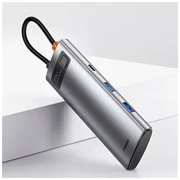 Порт-реплікатор Baseus 7-in-1 Metal Gleam Series Type-C to HDMI+USB+SD/TF Docking Station (WKWG020113) - мініатюра 10