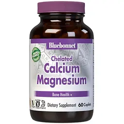 Хелатний Кальцій і Магній Bluebonnet Nutrition Chelated Calcium Magnesium 60 таблеток - мініатюра 2