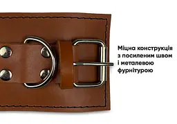 Манжета EasyFit F10 для тяги на тренажері (шкіра) коричнева - мініатюра 4