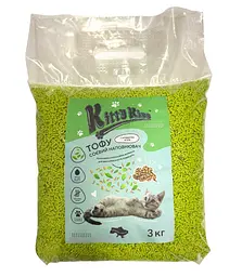 Наповнювач для котячого туалету Kitty Kiss Tofu соєвий тофу з ароматом м'яти 3 кг KK8246