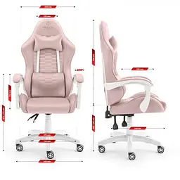 Комп'ютерне крісло Hell's HC-1000 Pink (тканина) - мініатюра 5