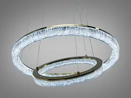 Сучасна підвісна LED люстра на 20 м2 Diasha 1712/600+400G, золото, 2 кільця, 70 W - мініатюра 3