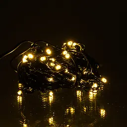 Новорічна кімнатна гірлянда нитка GarlandoPro 6 м 50 LED чорний дріт Жовтий W50LED6MBY - мініатюра 2