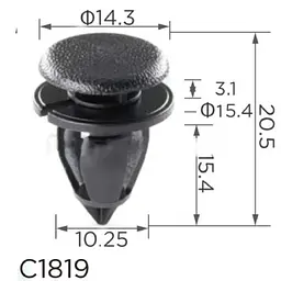 Кліпса кріплення обшивки дверей RENAULT GM OPEL NISSAN (OEM: 7703077434 / 93160780 / 4411887) (C1819) - мініатюра 2