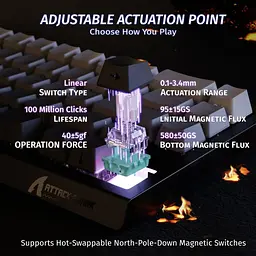 Клавіатура Attack Shark X68 HE RGB Magnetic Linear Switches Black Gradient (AS-6972792471037-MN) [176656] - мініатюра 6