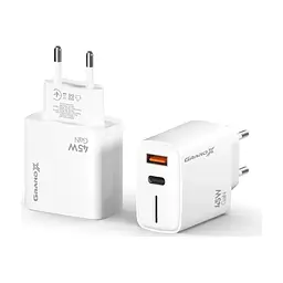 Зарядний пристрій Grand-X GaN 1xUSB-C + 1xUSB QC3.0 45W white (CH-460W) - мініатюра 5