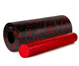 Масажний ролик (роллер) гладкий PowerPlay PP-4348 2 in 1 EPP Foam Roller Чорно/Червоний (33x14 см) (PP_4348_Red_(33*14))