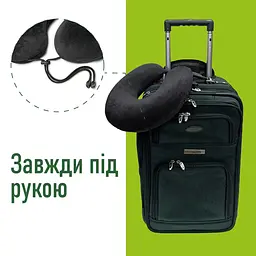 Дорожня подушка для шиї ортопедична автомобільна з фіксатором з «ефектом пам'яті» (Memory foam) ELITE DECOR PMF 001-3 Чорна - мініатюра 5