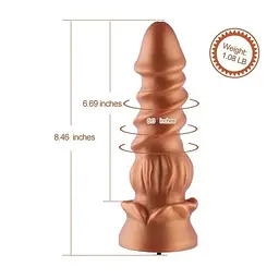 Фалоімітатор Hismith Spiral Grain Silicone Dildo Monster Series спіральний рельєф для секс-машин - мініатюра 2