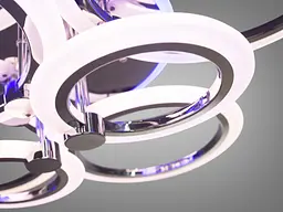 LED-люстра з диммером і кольоровою підсвіткою, колір хром, 105W - мініатюра 4