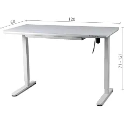 Комп'ютерний ігровий стіл Barsky StandUp White Glass (BST-12new) [111787] - мініатюра 12