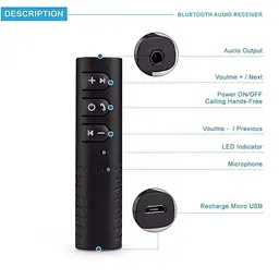Адаптер ресивер Bluetooth бездротова передача звуку AUX MP3 WAV акумуляторний ver 4.1 AX-03 mini - мініатюра 4