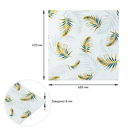 Панель стінова Sticker Wall 3D 680х670х4мм Папороть на білому тлі D SW-00001981 - мініатюра 5