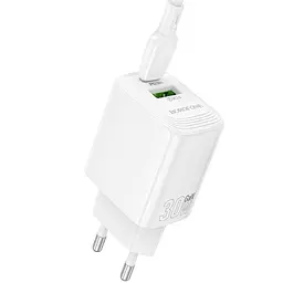 МЗП Borofone BN29 Fuente PD30W+QC3.0 (1USB-A/1C) White - мініатюра 3