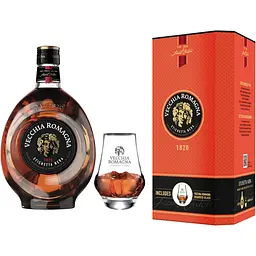 Бренді Vecchia Romagna Etichetta Nera, 38%, 0,7 л + келих (Q2226) - мініатюра 4