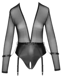 Сексуальне боді Cottelli Collection Bondage XL чорний - мініатюра 5