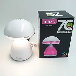 Дитячий нічник лампа Грибок 7 LED кольорів акумуляторний USB світильник іграшка HUIAN 7C LAMP HC-868 білий - мініатюра 6