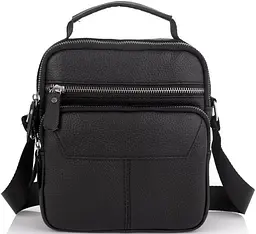 Сумка чоловіча шкіряна Tiding Bag через плече Чорна - мініатюра 2