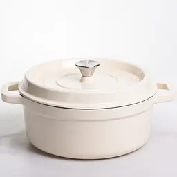Кокотниця чавунна емальована 5,5 л, бежевий Yongkang HP-FLG-5 WHITE