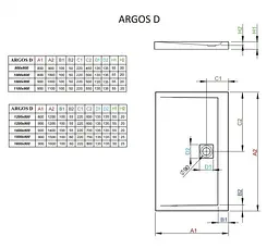 Душовий піддон Radaway Argos D 160x90 4AD916-01 - мініатюра 2