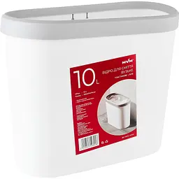 Відро для сміття MBM My Home вузьке без кришки 10 л біле (BIN-08 10L WHITE) - мініатюра 2