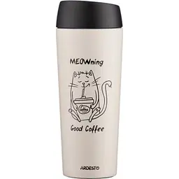 Термокружка Ardesto Coffee Тime Meowning 450 мл Бежева (AR2645WC)