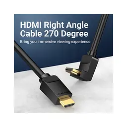 Кабель мультимедійний HDMI M to HDMI M 3.0m 4K60Hz 90° corner black Vention (AAQBI) - мініатюра 8